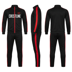 Crestline Men Green <b>Yellow</b> Color Block <b>Tracksuit</b> Full Sleeve Zipper Front Custom Logo Print Side Pockets Autumn Wear - Product Image 2