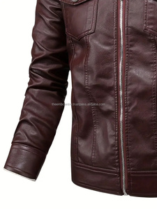 Vestes en cuir véritable de mode d'hiver pour hommes de haute qualité respirantes et confortables avec des conceptions OEM veste pour hommes - Product Image 4