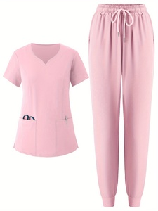 Uniformes Médicos de Lona XINYANGYI para Hospital, con Logotipo Personalizado, Resistentes al Agua, Elásticos, Unisex, Cuello Alto, Manga Corta - Product Image 2