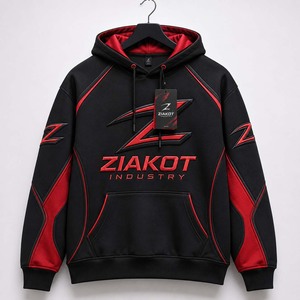 Wholesale Direct Ziakot Industry Pakistan Custom Stitched Black Light <b>Blue</b>-White Sports Pullover Sweatshirt Hoodie - Product Image 5
