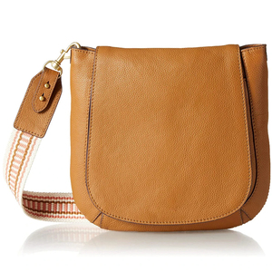Genuine Leather Crossbody <b>Bag</b> Women Tan Minimalist Striped <b>Strap</b> <b>Shoulder</b> <b>Bag</b> Daily Use All Seasons - Product Image 1