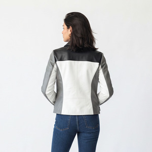Veste de moto en cuir PU pour femme, coupe ajustée, col montant, imperméable, manches longues, style streetwear tendance - Product Image 3