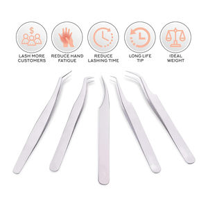 Pinzas para Pestañas de Primera Calidad al por Mayor, Herramienta de Extensión de Pestañas de Acero Inoxidable, Logotipo Personalizado OEM ODM, la Mejor Calidad, Precisión y Durabilidad - Product Image 1