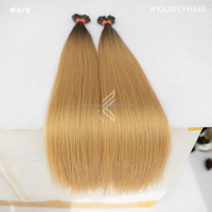 Extensiones de cabello de color de punta plana de queratina, cabello humano de la más alta calidad para salones - Product Image 3