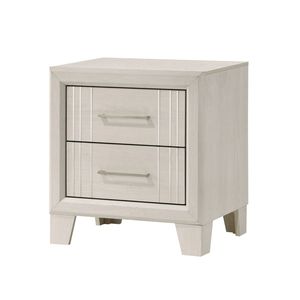 Comodino contemporaneo a due cassetti 1pc mobile in legno con letto laterale in bianco/Beige con mobili contemporanei - Product Image 1