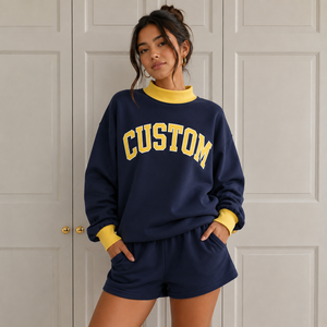 Sweat-shirt à col montant surdimensionné personnalisé OEM, 100% coton, léger, respirant, impression personnalisée, pull-over - Product Image 1