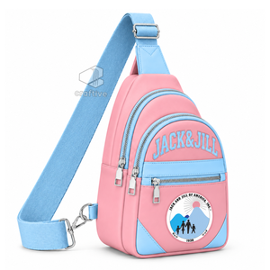 กระเป๋าสะพายข้างหนัง PU แบบแบ่งสีสำหรับผู้หญิง ยี่ห้อ Jack And Jill Of America สายปรับได้ มีช่องใส่ของหลายช่อง - Product Image 2