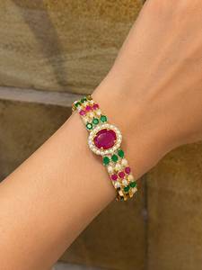 Handmade Pearl Gold finish Bracelet Handcrafted <b>Indian</b> <b>Costume</b> <b>Jewelry</b> Wholesale Manufacturer Supplier for Women - Product Image 2