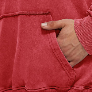 Hoodies décontractés pour hommes, légers et confortables, effet délavé, personnalisables, manches longues, en vente. - Product Image 5