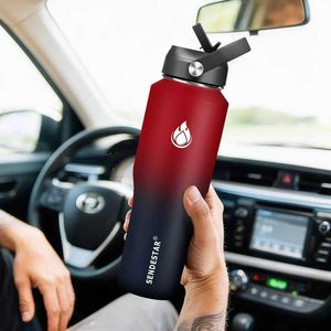 SENDESTAR 32oz Stainless Steel Tumbler Double Wall Vacuum Insulated Wide-Mouth Water Bottle with 2 Lids Fit Any Car Cup Holder - Product Image 2