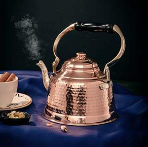 Elegante tetera de cobre estilo vintage para usar en la estufa, con gran capacidad, base resistente y diseño clásico para el hogar. - Product Image 1