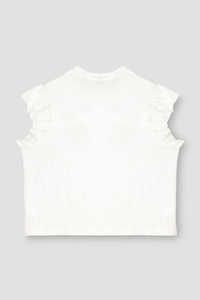 Fabricant pakistanais de hauts sans manches à volants pour femmes, t-shirt de qualité supérieure, OEM, tissu respirant, tenue décontractée - Product Image 4