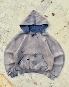 Sweat-shirt à capuche oversize pour homme, effet dégradé, manches classiques, en molleton 100% coton, couleur unie, avec poche, idéal pour l'hiver - Product Image 3