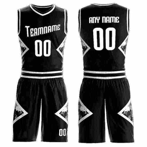 Maillot de basket-ball pour hommes respirant et personnalisable de haute qualité, couleurs personnalisées, uniforme d'équipe, 100 % polyester - Product Image 1