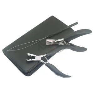 Kit d'outils professionnels pour extensions de cheveux avec étui en cuir, instruments en acier inoxydable et en métal, taille personnalisée - Product Image 6