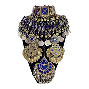 OEM ODM 2026 Dernières Créations Parures de Bijoux Vintage Afghanes Kuchi pour Mariage et Fêtes, Faits à la Main en Acier Inoxydable Plaqué Argent Antique - Product Image 1