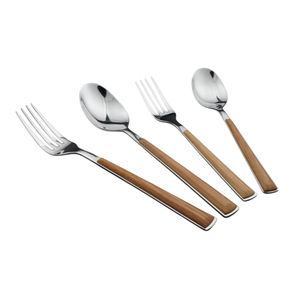 Ensemble de couverts en acier inoxydable de haute qualité, 5 pièces, avec manches en bois de chêne naturel, design élégant, meilleur prix - Product Image 5