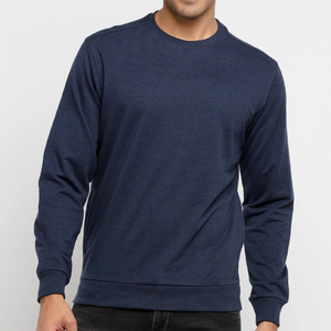 Sweat-shirt à col rond pour homme, coupe classique, couleur unie, tricoté, 100% coton, vêtement décontracté pour l'automne - Product Image 4