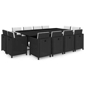 Conjunto de Comedor Grande para Exteriores con Estructura de Acero Negro y Fundas Extraíbles, Muebles de Jardín - Product Image 1