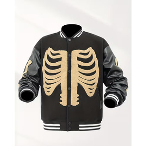 Chaquetas Varsity para Hombre con Bordado de Esqueleto, Chaquetas Bomber de Béisbol, Abrigos Gráficos Vintage Geniales para Club, Fiesta, Disfraces de Halloween, Ropa Exterior - Product Image 2