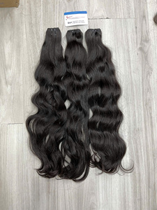 2026 Best Sale Unprocessed Raw Wavy Hair Weaving No <b>Tangle</b> No Shed In Proper Care Raw Hair Bundles Double Drawn Cuticle Aligned - Product Image 2