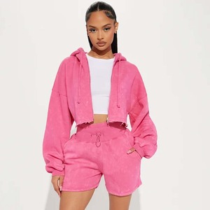 Sweat-shirt à capuche oversize pour femme, en molleton, avec fermeture éclair, épaules tombantes, couleur unie, vêtements décontractés d'automne - Product Image 5