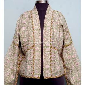 Veste décontractée unique à longueur normale, Kimono Kantha pour femmes, tenues de plage, de fête et d'anniversaire, style indien, tenue ethnique - Product Image 3