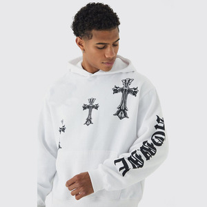 OEM Custom Thick Cotton Fleece Lined Oversized 100% Cotton Screen Printed Logo Winter Sports Casual Hoodies Men & Sweatshirt - Product Image 3