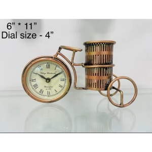 Vintage Metal Bicycle Clock With <b>Basket</b> Home Decor Collectible <b>Gift</b> - Product Image 4