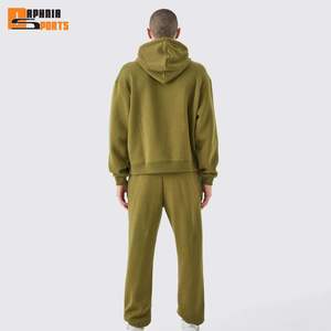 Fabricante de Ropa OEM, Conjunto Deportivo de Felpa Gruesa 100% Algodón, 500 GSM, Sudadera con Capucha y Pantalones Deportivos para Hombre - Product Image 4