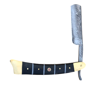 Navaja de Afeitar Plegable Recta de Acero de Damasco Hecha a Mano, Lista para Usar, con Hoja Clásica de Barbero para Afeitar la Cara, para Hombre - Product Image 1