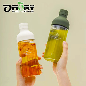 Botella de Agua de Vidrio OMOIRY de 20.5 cm con Tapa de Empuje y Tirón, Diseño Minimalista Transparente para Viajes, Unisex - Product Image 5