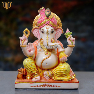 Pure Marble Ganesh Statue | Handcrafted Polished Lord Ganesha Idol | Premium Ganpati Murti for Home Decoration 18 Inch - Product Image 5