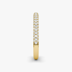 Lab Grown Diamond Three Row <b>Dome</b> Wedding Band <b>Ring</b> - Product Image 4
