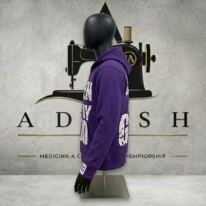<b>Men's</b> <b>Purple</b> Hoodie Pullover Regular Fit Letter Print Streetwear <b>Sweatshirt</b> - Product Image 2