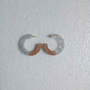 Pendientes de aro de resina y madera hechos a mano, joyería lisa de estilo clásico a la moda para niñas y mujeres para bodas y fiestas - Product Image 6