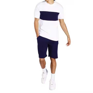 Ensemble T-shirt et short pour homme, style simple et unique, léger et respirant, OEM personnalisé, en coton pour l'été - Product Image 1