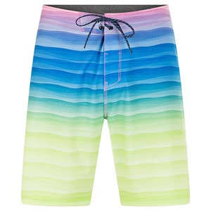 Shorts de bain décontractés pour hommes à séchage rapide avec cordon de serrage et poche, motif dégradé à rayures, parfaits pour la sublimation - Product Image 6