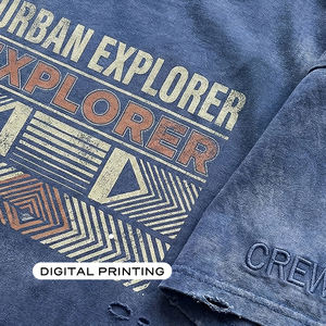 Camiseta Deportiva de Algodón 100%, Corte Regular, Ecológica, Anti-Pilling, para Gimnasio, Informal, con Patrón Sólido, Transpirable, Ropa Urbana para Hombre - Product Image 3