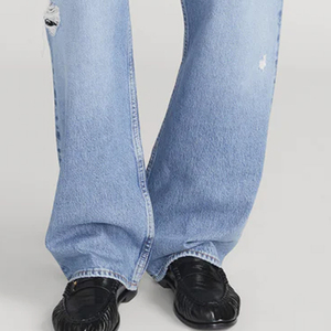 Jeans slim fit au look moderne, en tissu extensible doux, élégants pour tous les jours, avec design déchiré de couleur unie, service OEM pour les acheteurs en gros - Product Image 4