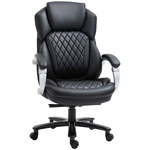 Sedia da Ufficio Direzionale Grande e Alta - Schienale Alto Regolabile con Imbottitura Spessa Nera - Base in Nylon Certificata BIFMA - Product Image 1