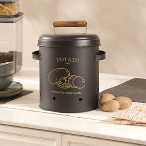 Decorative Metal Vegetable Storage Box Elegant <b>Kitchen</b> Organizer for Countertop <b>Pantry</b> and Everyday Use - Product Image 5