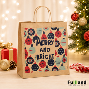 Paper Bag with Handle Brown Kraft Happy Birthday Gift Bag Eco Friendly Custom Logo Small MOQ Wholesale - Product Image 1