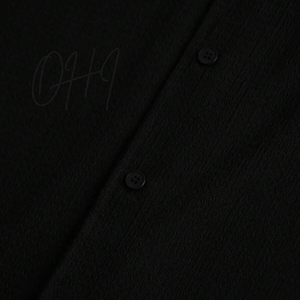 Chemise Homme Premium Noire Texturée à Manches Classiques – Qualité Supérieure, Personnalisable, Décontractée, Boutonnée, Tendance Minimaliste, Mode Estivale - Product Image 6