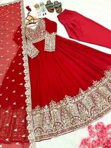 Ramdev Trading – Nouvelle collection Anarkali Salwar Kameez en soie romaine pour l'Aïd et le Ramadan, tailles plus, 3 couleurs disponibles, en promotion - Product Image 5