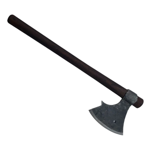 Hacha Vikinga Hecha a Mano con Mango de Madera de Fresno Grabado y Funda de Cuero con Grabado en la Cabeza - Product Image 1