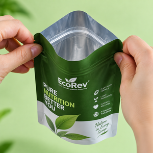 ถุงฟอยล์อลูมิเนียมเคลือบด้านแบบมีซิปล็อค EcoRev Custom Printed Recyclable ECO96 เกรดอาหาร ปิดผนึกเองได้ - Product Image 2