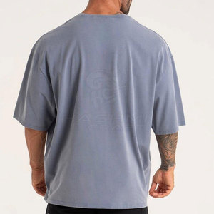 Casual <b>Gym</b> Wear Lightweight Breathable Fabric Oversized <b>Pump</b> <b>Cover</b> Tees Men Loose Fit Training Street Style - Product Image 3