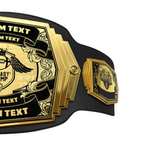 Custom Fantasy Football Championship Belt with Personalized Text & Design Premium Quality Black Gold Belt Tournaments Collectors - Product Image 3