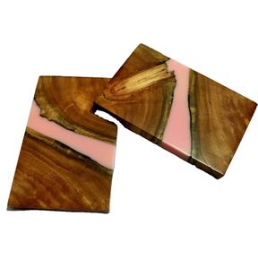 Rose Wood and Resin Tea <b>Coaster</b> Set/resin and Wooden <b>Coasters</b> Manufacture/acacia Wood Pallet <b>Coasters</b> Made of Round Resin Wood - Product Image 4
